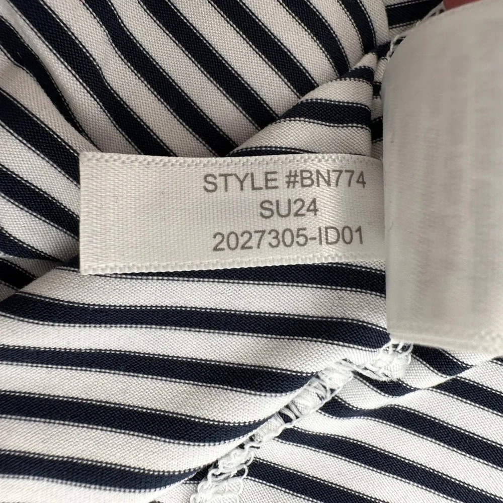 Men's J Crew Striped Performance Polo Shirt Black and White Activewear Size XL‎